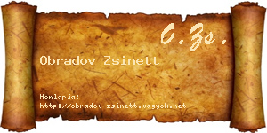Obradov Zsinett névjegykártya